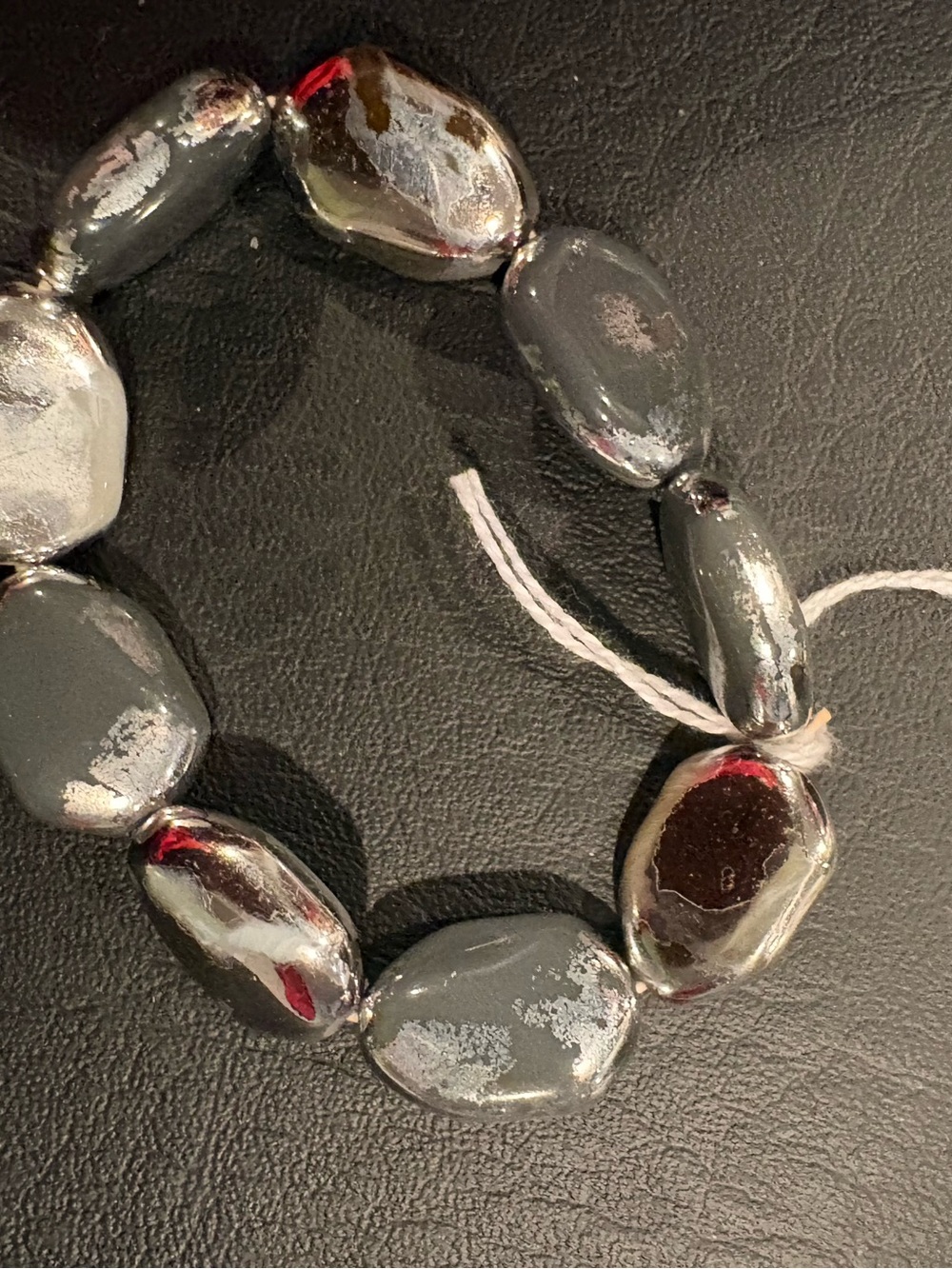 Silver Hematite Bead Stretch Bracelet - Women Jewelry